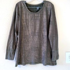 A.n.a. Green with bronze golden long sleeve - XL